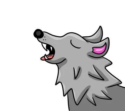 Howling Grey Wolf Stock Illustration