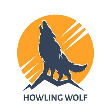 Howling Wolf Emblem Stock Illustration