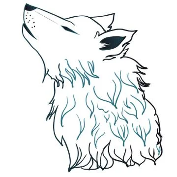 Howling Wolf Head Stock Illustration