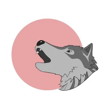 Howling wolf Stock-Illustration