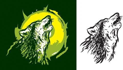 Howling wolf Stock Illustration