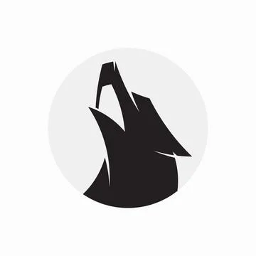 Howling wolf logo design Stock Illustration