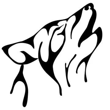 Howling wolf vector illustration Illustrazione stock
