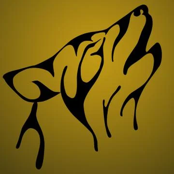 Howling wolf vector illustration Illustrazione stock