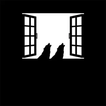 Howling Wolf on the Windows Stock Illustration
