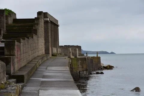 Howth Cliff Path Walk Harbor Ireland  库存照片