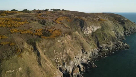 Howth Cliff Walk and Baily Lighthouse in Dublin Stock Footage 166622938