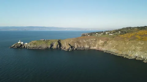"Howth Cliff Walk and Baily Lighthouse in Dublin" Stock Footage 166624253
