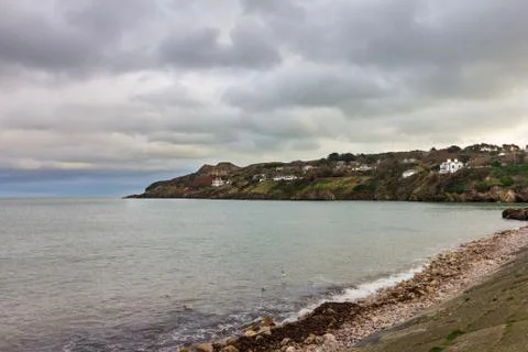 Howth Head viewed from the harbor Stock Photos