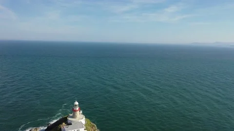 Howth Lighthouse ariel view from sea Dublin 库存影片 205049636