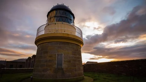 Hoy Low Lighthouse on Graemsay in orkney at Sunset Hd Time Lapse 動画素材 256083140