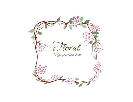 Hoya flower frame foliage theme background Stock Illustration