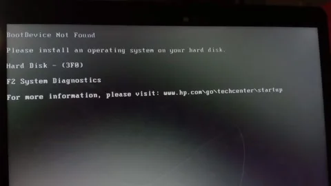 Hp Laptop displaying system alert message. Stock Footage 322083734