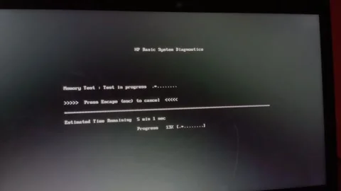 Hp Laptop displaying system alert message Stock Footage 325245210