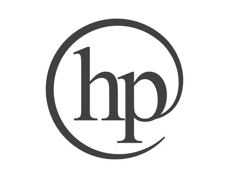 HP logo from two letter with circle shape email sign style. H and P round l.. Stock Illustration