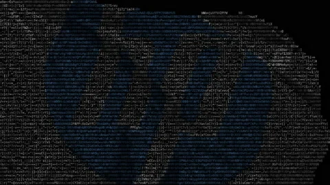 HP logo on waving digital flag. Editorial looping animation Stock Footage 145053997
