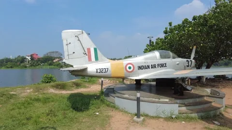 HPT-32 Deepak, trainer aircraft, Veli Tourist Village, Thiruvananthapuram Stock Footage 223694885