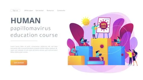 HPV education programs concept landing pageation Stock Illustration
