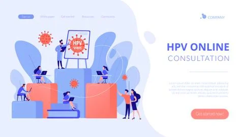 HPV education programs concept landing pageation Stock Illustration