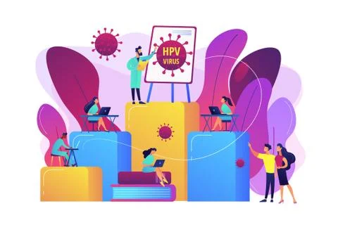 HPV education programs concept vector illustration Stock Illustration