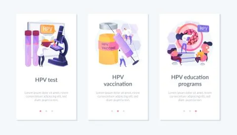 HPV prevention app interface template. Illustrazione stock