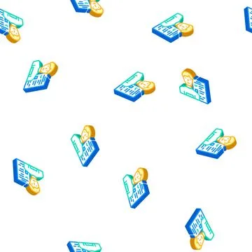 Hql highly qualified lead isometric icon seamless pattern 스톡 일러스트