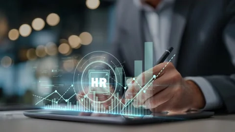 HR Analytics and Workforce Performance Management with Business Growth Data Stock Footage 337230359