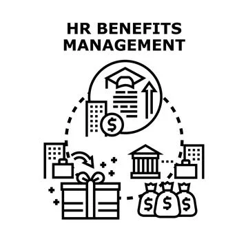 Hr benefits management vector concept illustration Stock Illustration