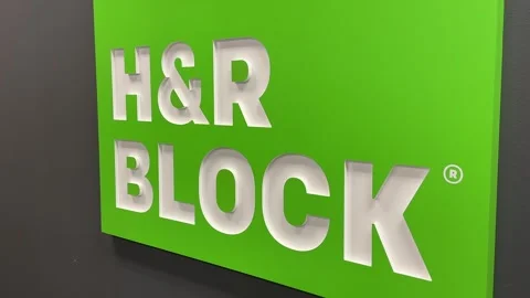 H&amp;R Block - Interior - Square Sign - Bettendorf, IA - September 3, 2024 Stock Footage 286827783