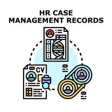 Hr case management records system concept Stock Illustration