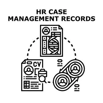 Hr case management records system concept Stock Illustration