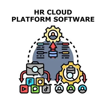 Hr cloud platform software for human resources management 스톡 일러스트