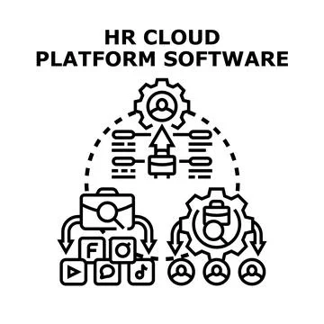 Hr cloud platform software for human resources management Stock Illustration