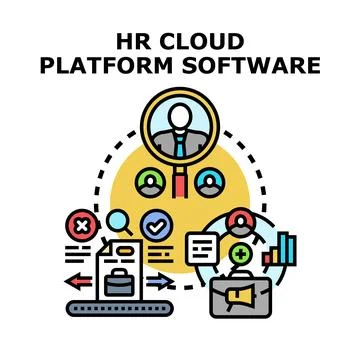 Hr cloud platform software for human resources management Illustrazione stock