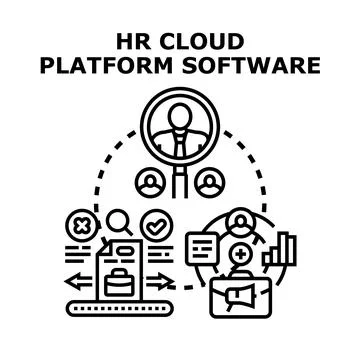 Hr cloud platform software for human resources management Stock Illustration