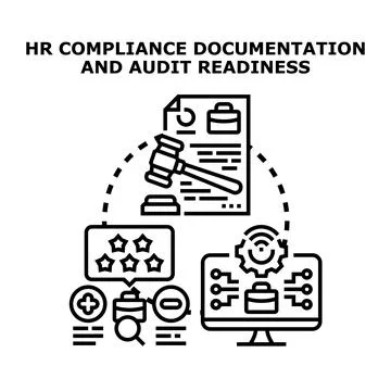 Hr compliance documentation and audit readiness vector concept Stock Illustration