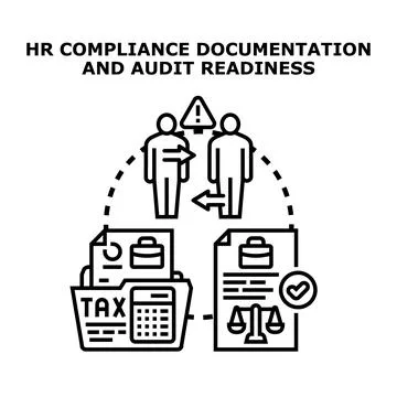 Hr compliance documentation audit readiness planning Stock Illustration