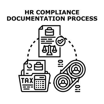 Hr compliance documentation process for human resources management Stock Illustration
