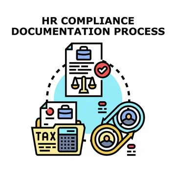 Hr compliance documentation process for human resources management Stock Illustration