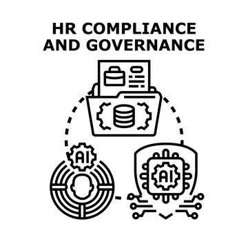 Hr compliance governance artificial intelligence concept Stock Illustration