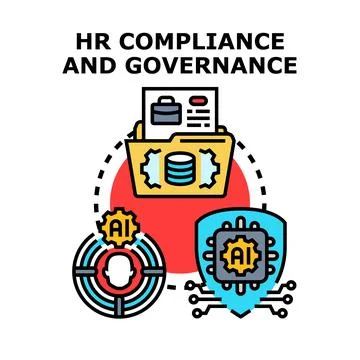 Hr compliance governance artificial intelligence concept Stock Illustration