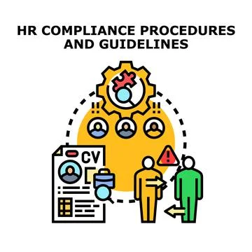 Hr compliance procedures and guidelines managing human resources Stock Illustration