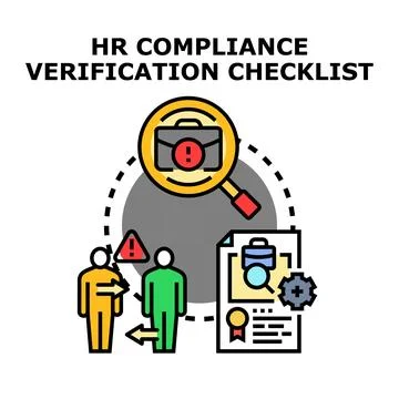 Hr compliance verification checklist process illustration Stock Illustration