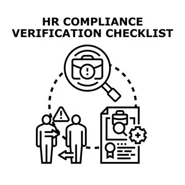 Hr compliance verification checklist process illustration Stock Illustration