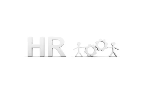 HR concept white background 3d render illustration Stock Illustration