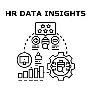 Hr data insights analyzing employee performance concept Stock Illustration