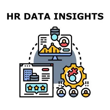 Hr data insights analyzing workforce analytics management Stock Illustration