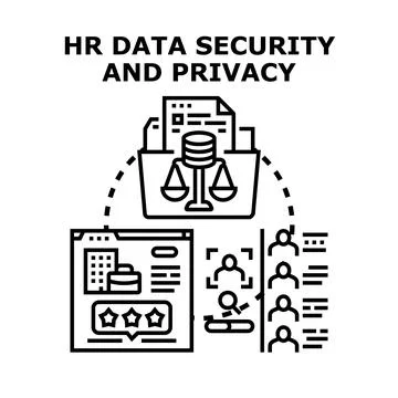 Hr data security and privacy concept illustration Stock Illustration