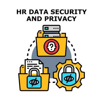 Hr data security and privacy management concept Stock Illustration