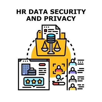 Hr data security and privacy concept illustration Stock Illustration